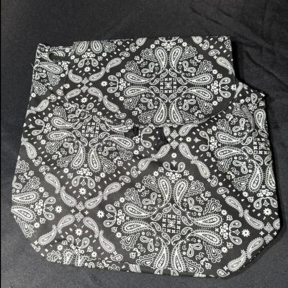 PINK Black and white paisley print bag with adjustable‎ straps NWT
